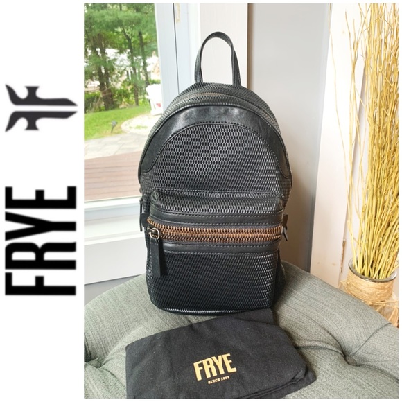 NWT FRYE genuine leather backpack black - Picture 3 of 9